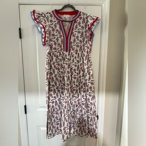 Entro Red and Blue Floral Dress